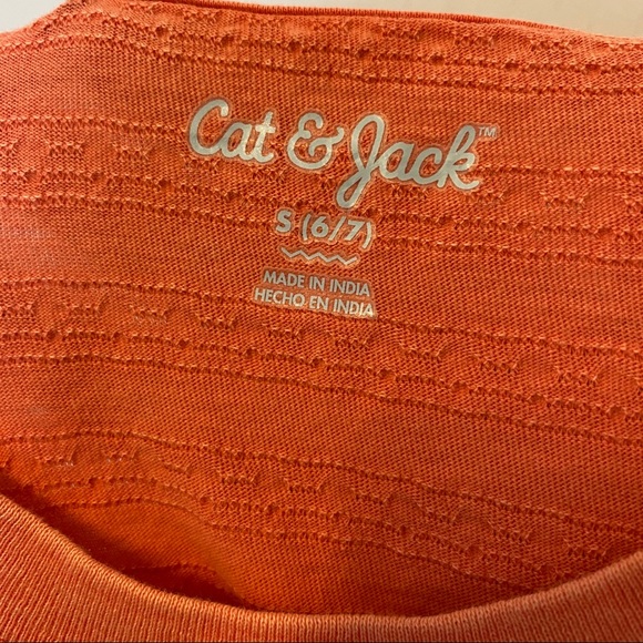 Orange Cat & Jack boys t-shirt size 6/7 texture - Picture 5 of 5